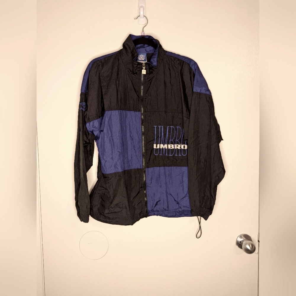 Men's VTG 90's Umbro Royal Blue Black Windbreaker Jacket sz S